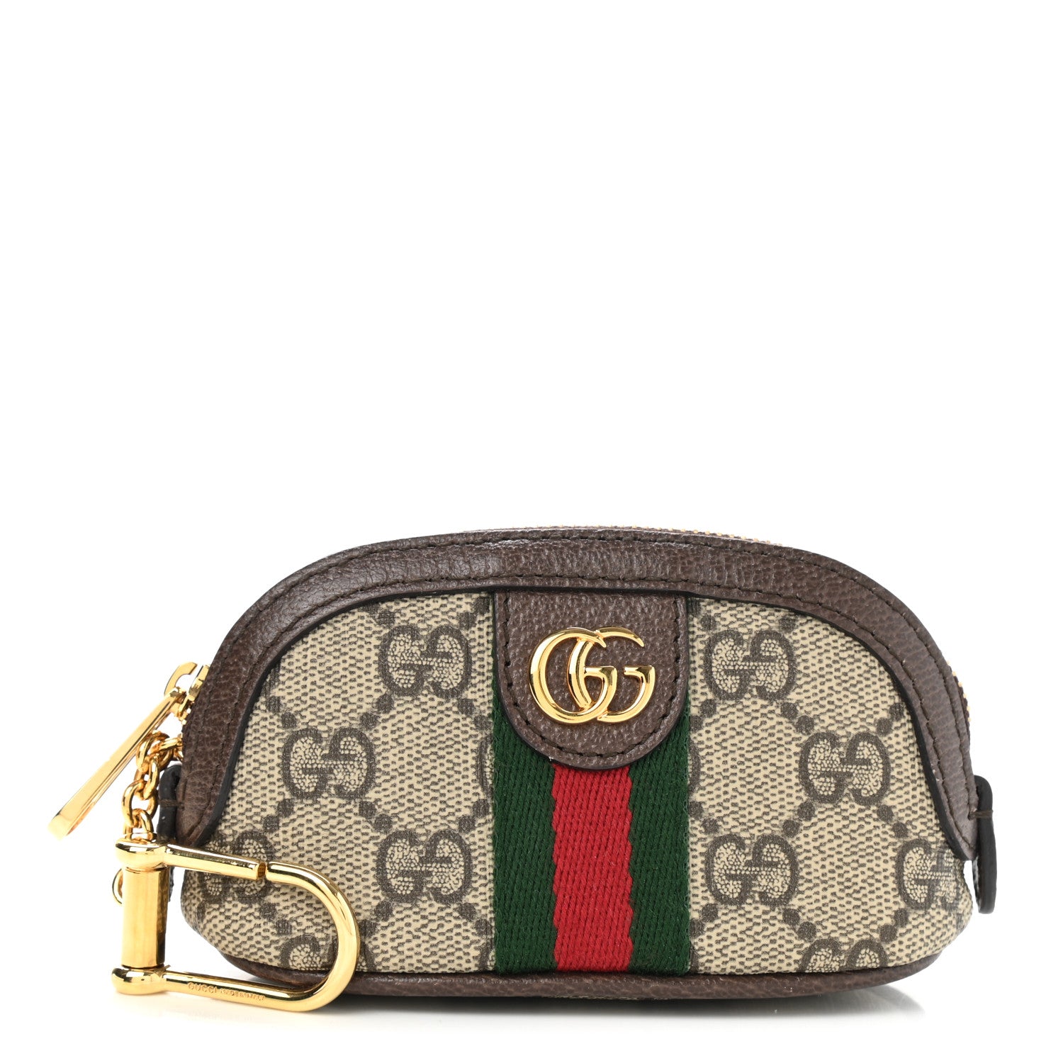 Gucci GG Supreme Monogram Web Ophidia Dome Key Pouch Beige New Acero 1 of 7