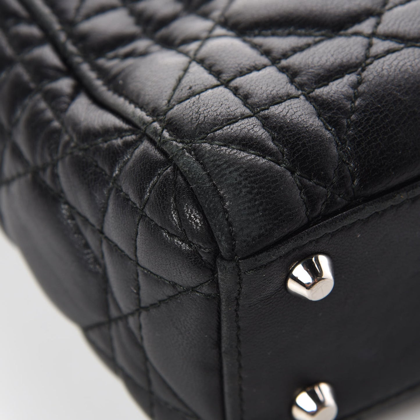 Lambskin Cannage Mini Lady Dior Black