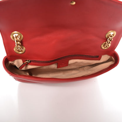 Gucci Calfskin Matelasse Medium GG Marmont Shoulder Bag Hibiscus Red 5 of 7