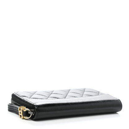 Chanel Aged Calfskin Quilted Small Gabrielle Zip Around Wallet Black 4 of 9