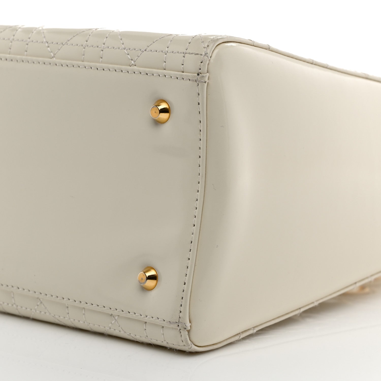 Christian Dior Glazed Calfskin Cannage Medium Lady Dior White 10 of 10