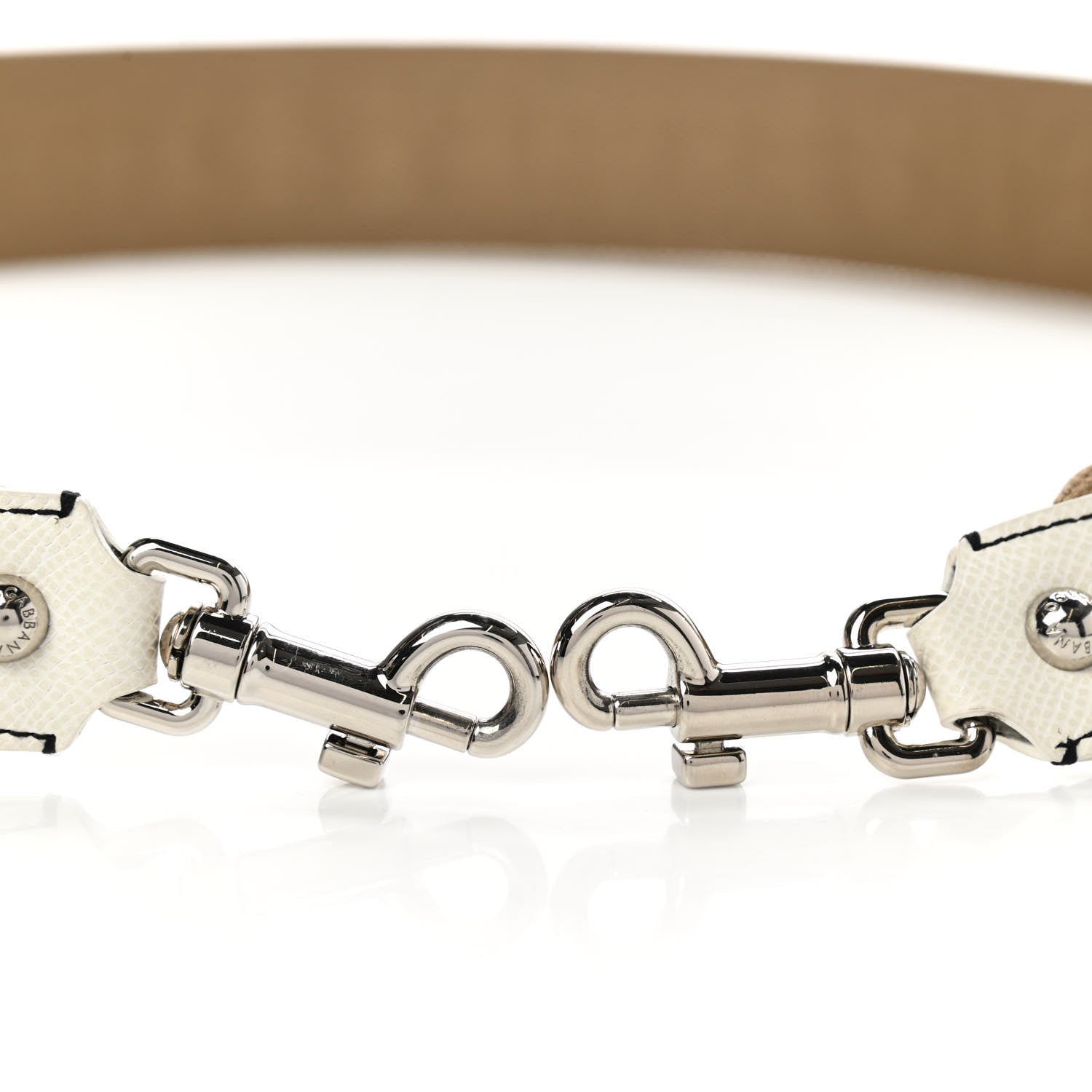 Dolce & Gabbana Canvas Dauphine Studded Bandistico Strap Beige White 8 of 8