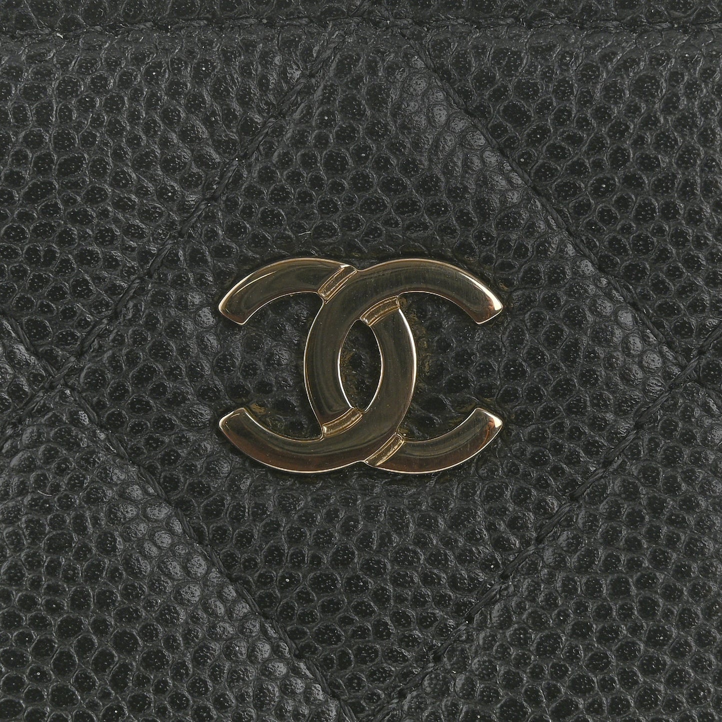 Caviar Quilted Cosmetic Case Black