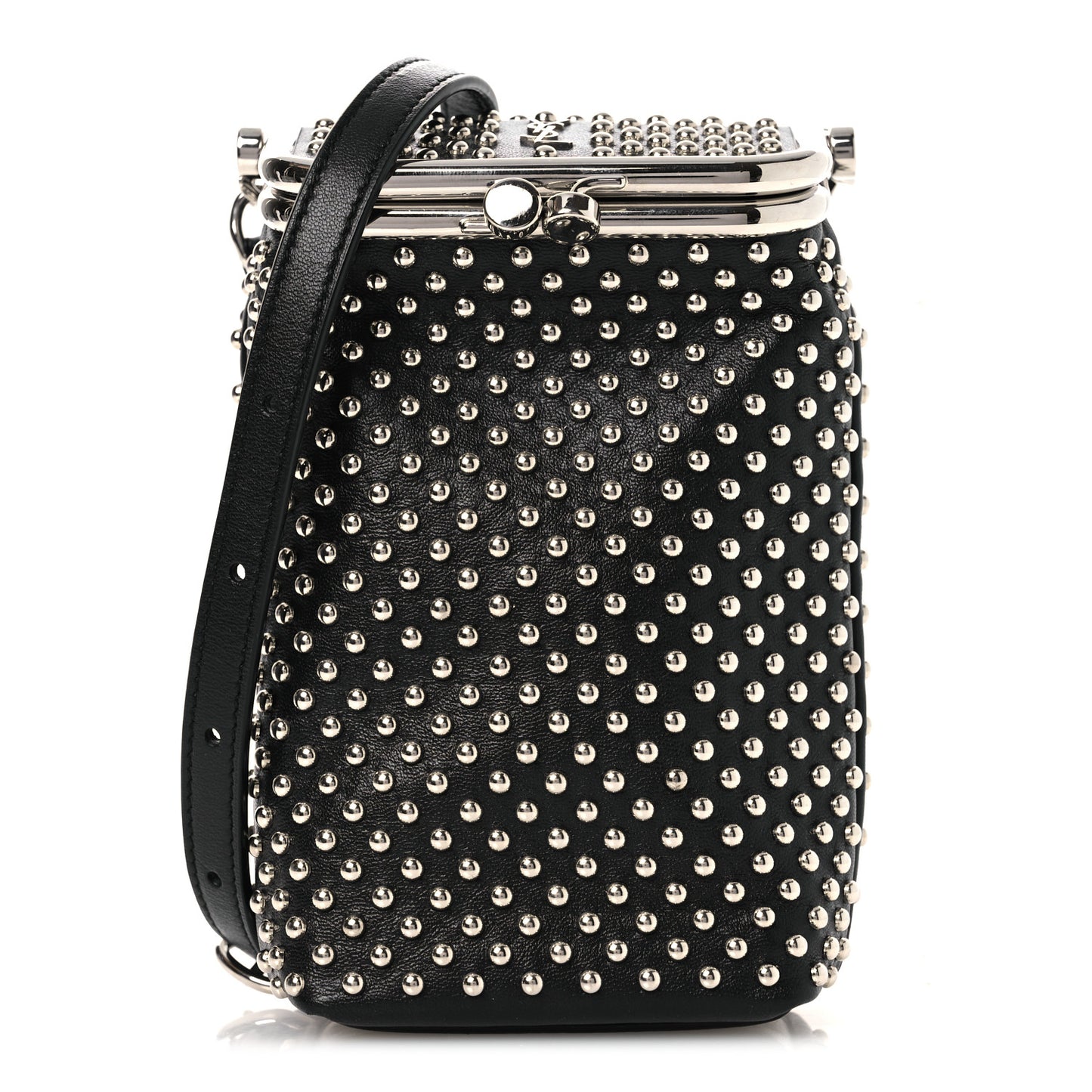 Lambskin Studded Small Sac Charniere Black