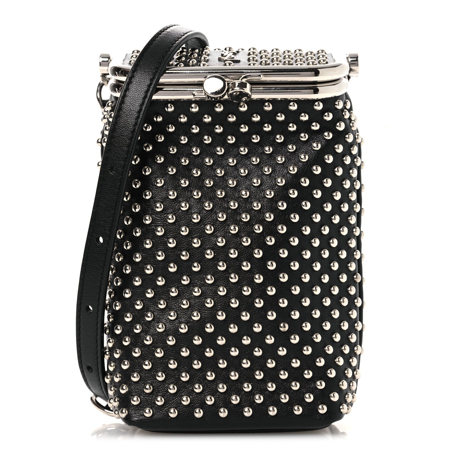 Saint Laurent Lambskin Studded Small Sac Charniere Black 8 of 11