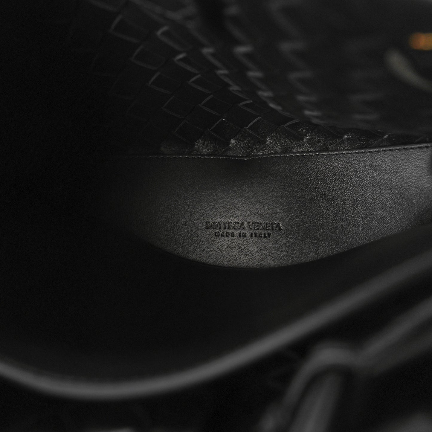 Nappa Intrecciato Small Andiamo Shoulder Bag Black