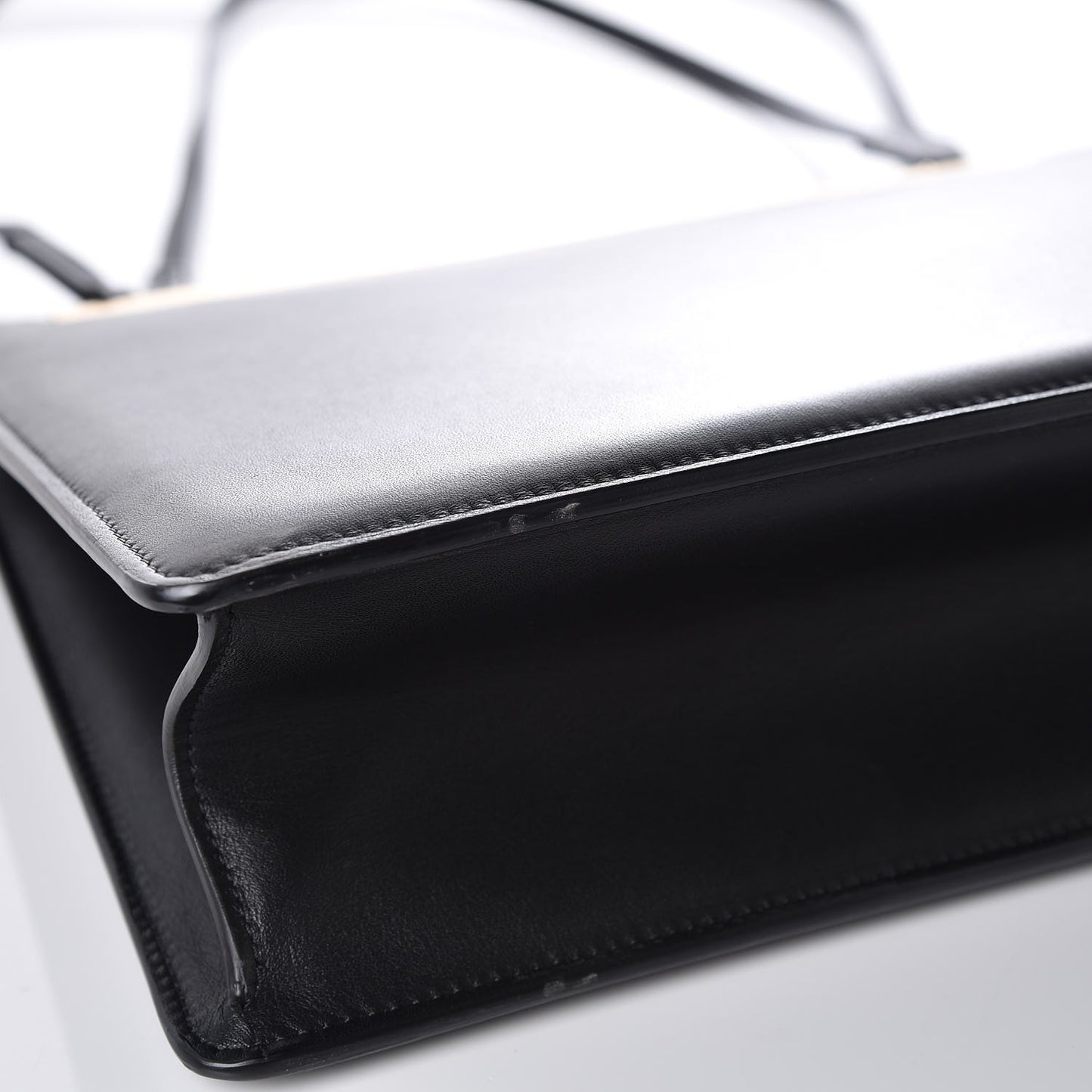 Smooth Calfskin Medium Clasp Shoulder Bag Black