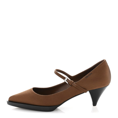 Prada Satin Mary Jane Pumps 36 Tobacco 1 of 11