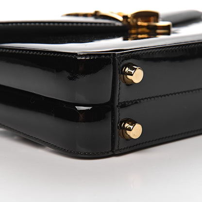 Gucci Mousse Top Patent Mini Sylvie 1969 Top Handle Bag Black 11 of 13