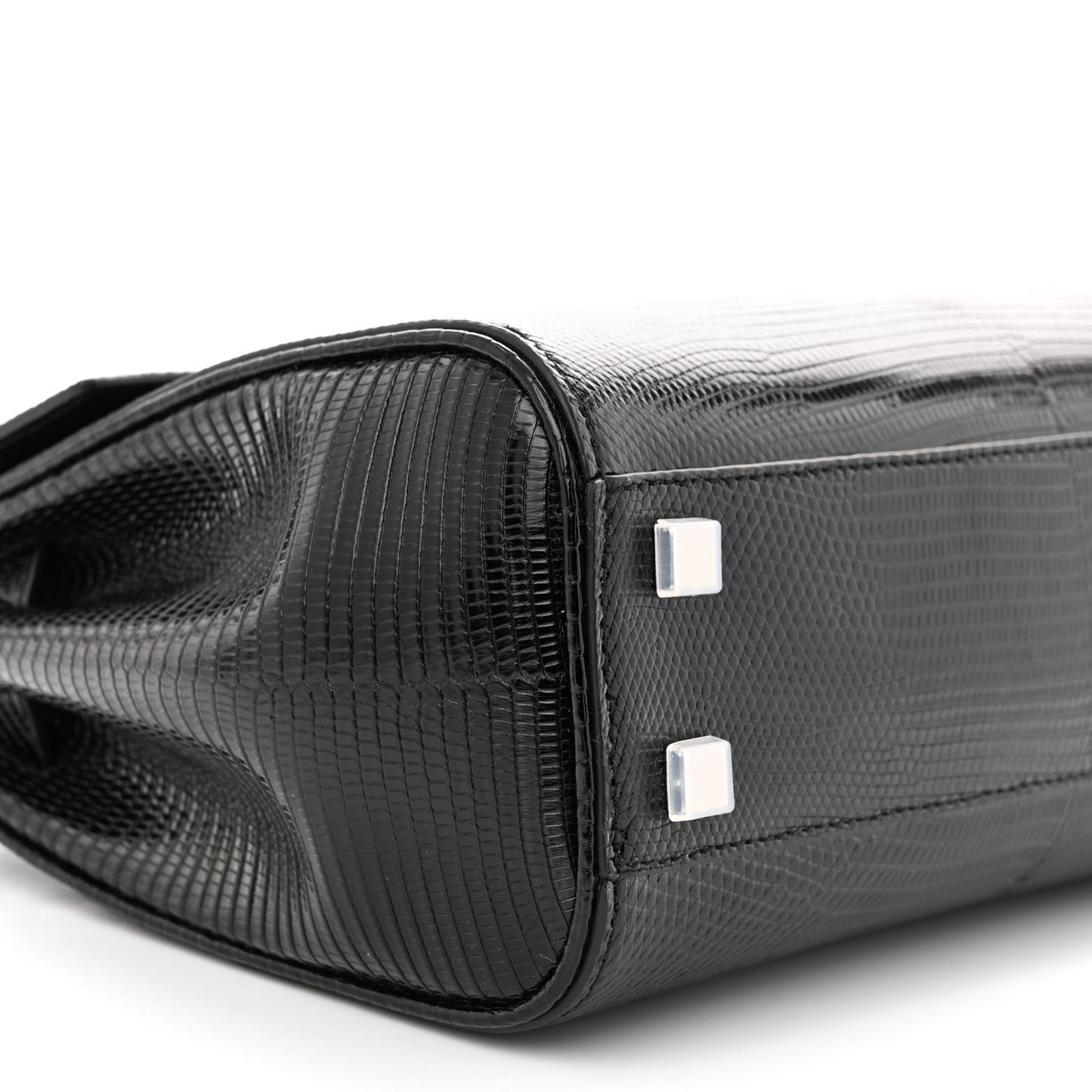 Lizard Le Fermoir Top Handle Bag Small Black