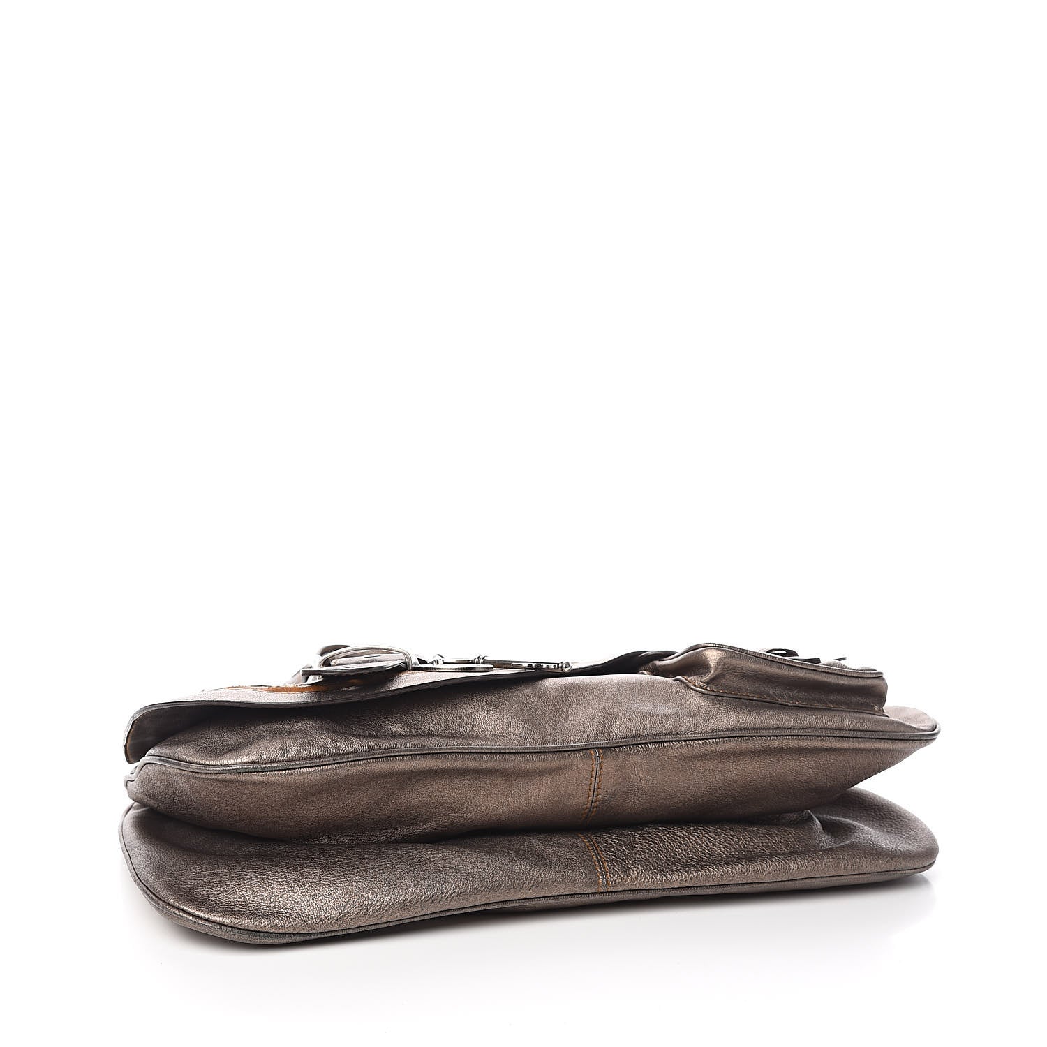 Christian Dior Metallic Calfskin Medium Gaucho Double Saddle Bronze 4 of 11