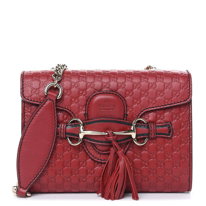 Gucci Soft Microguccissima Mini Emily Chain Shoulder Bag Rosso 1 of 12