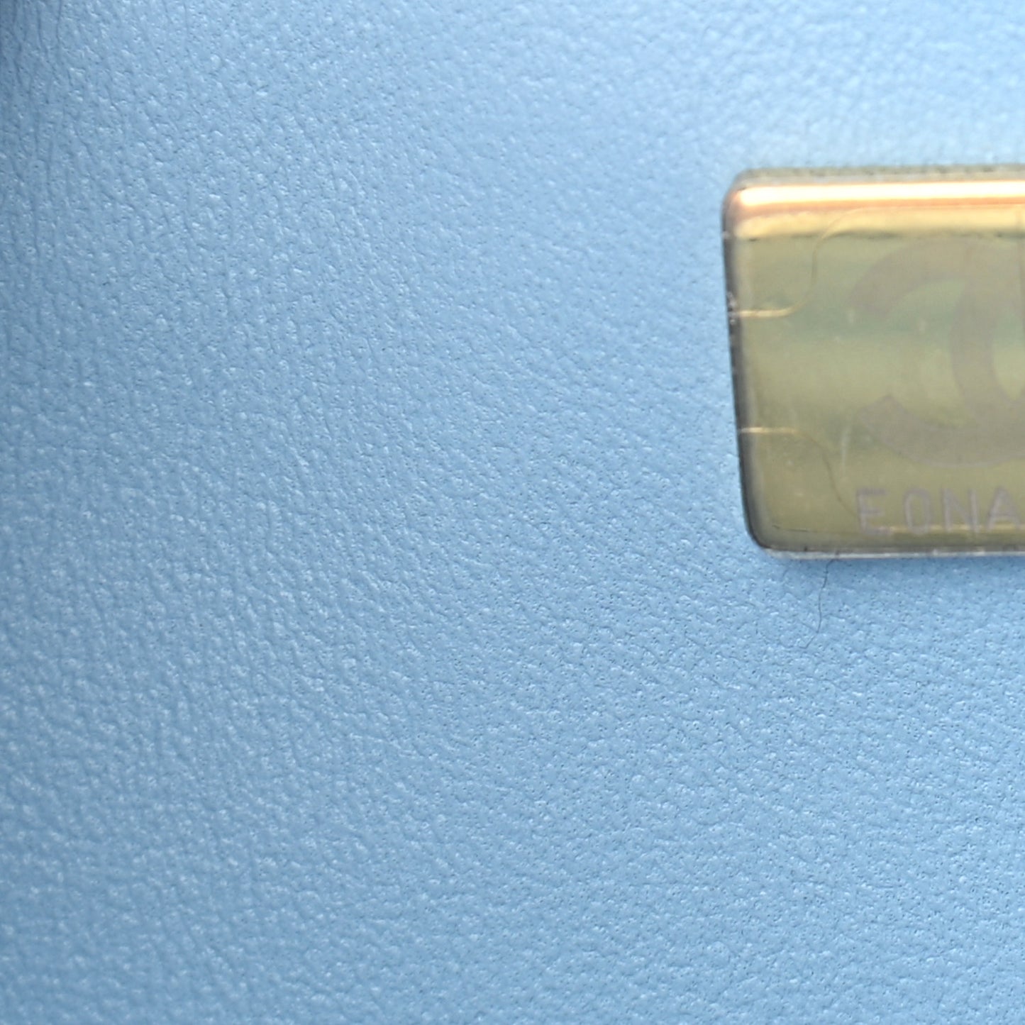 Lambskin Quilted Mini Rectangular Flap Light Blue