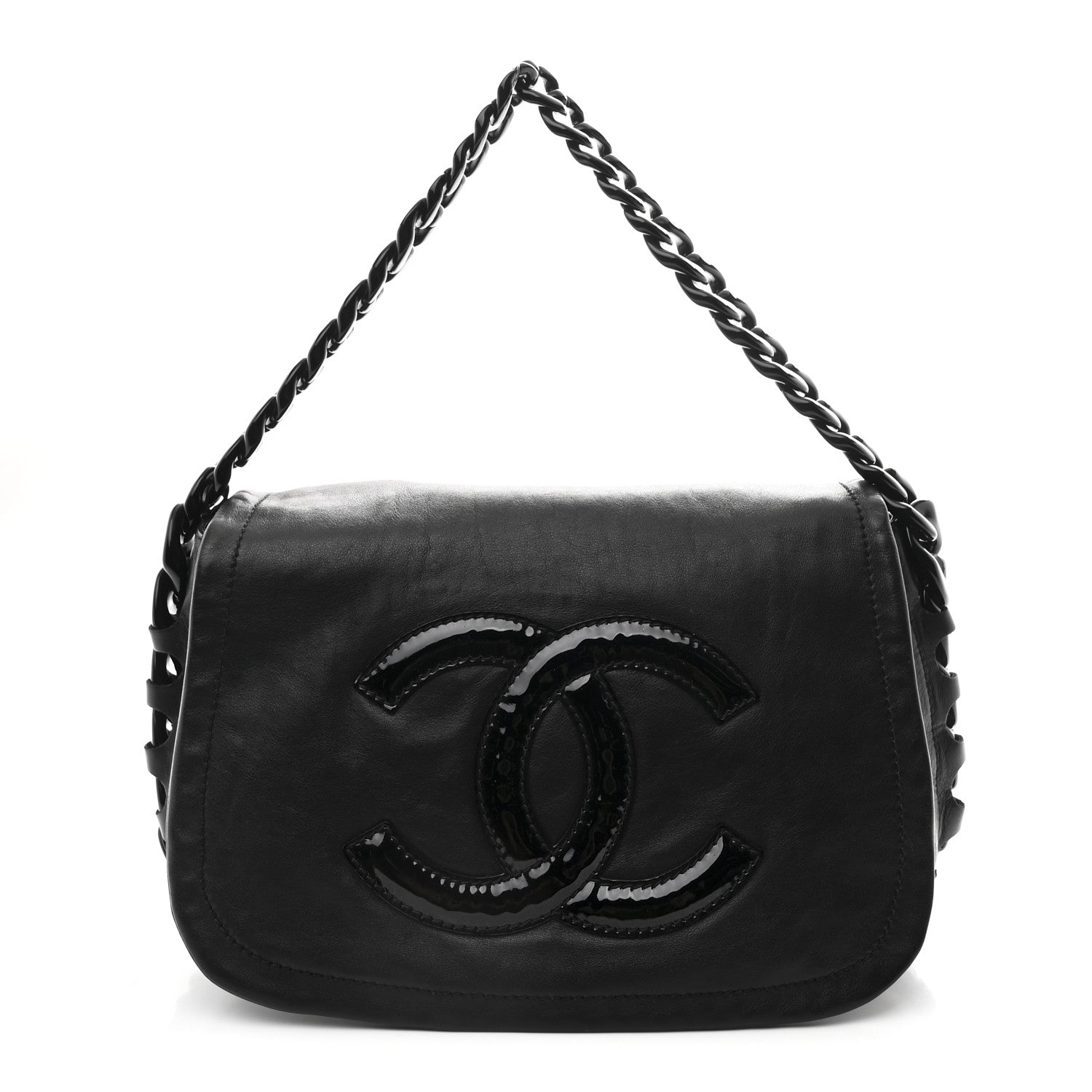 Chanel Calfskin Modern Chain Rhodoid Flap Black 1 of 10