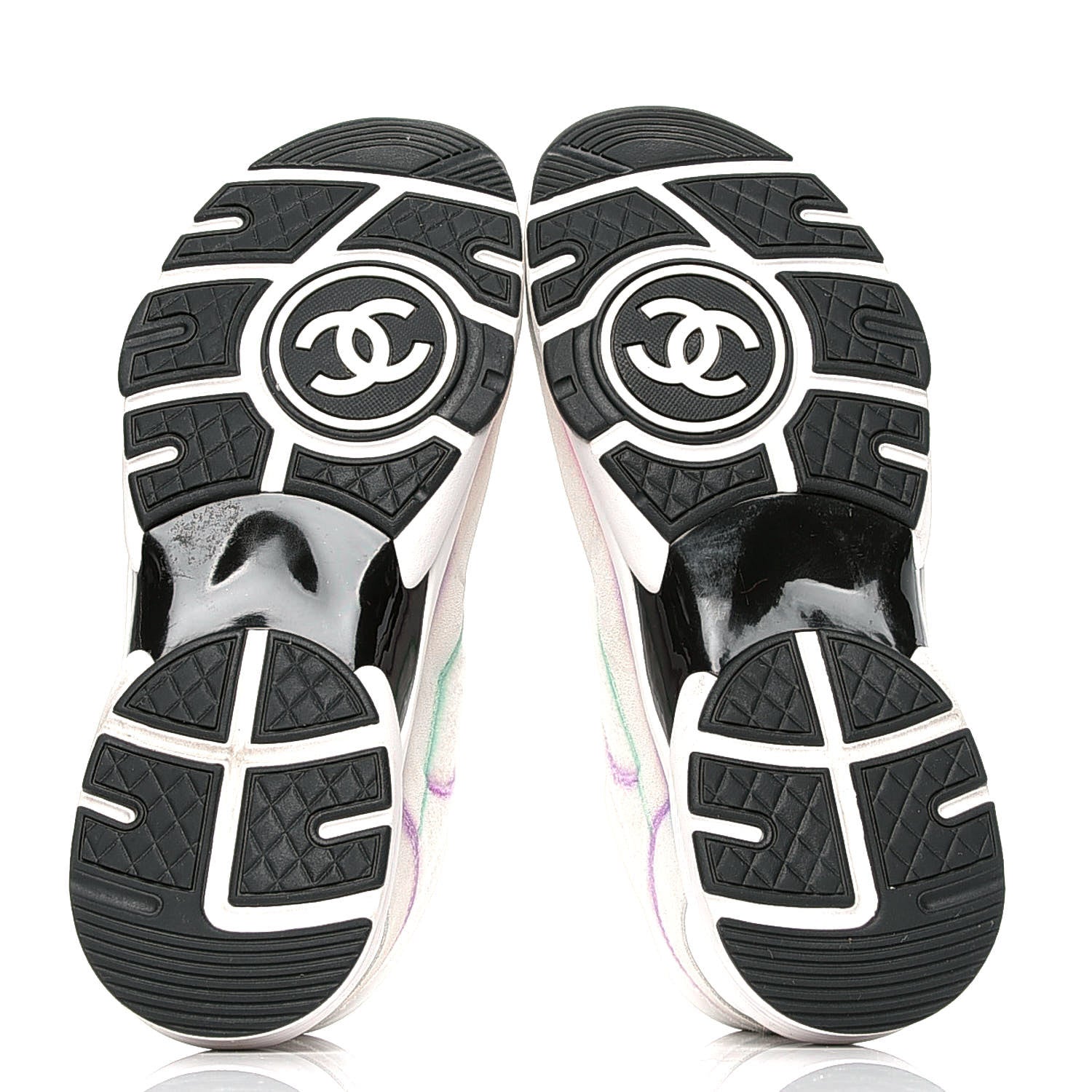 Chanel Wool Suede Calfskin CC Sneakers 38.5 Multicolor 4 of 4