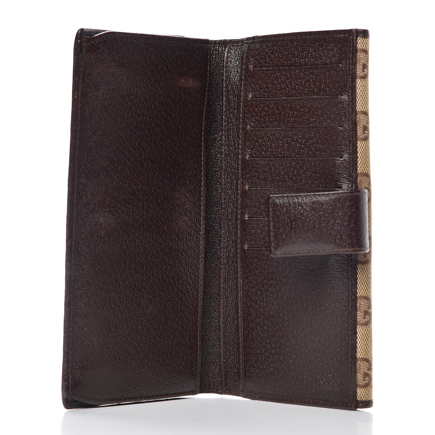 Monogram Metal Bar Continental Flap Wallet Beige Ebony Dark Brown