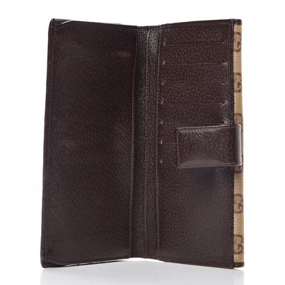 Gucci Monogram Metal Bar Continental Flap Wallet Beige Ebony Dark Brown 5 of 12