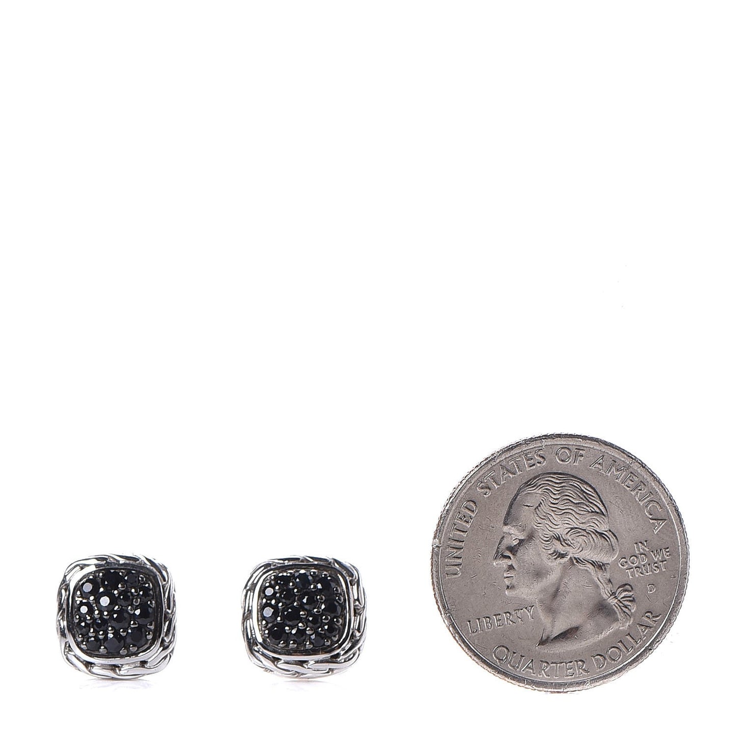 Sterling Silver Black Sapphire Classic Chain Square Earrings