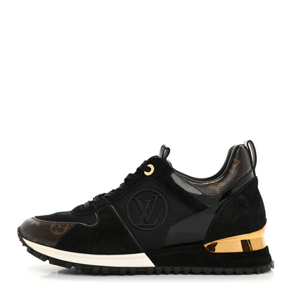 Louis Vuitton Suede Monogram Run Away Sneakers 37.5 Black 1 of 12