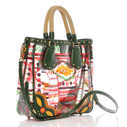 Prada Plexiglass Printed Shopping Tote Larice 4 of 10