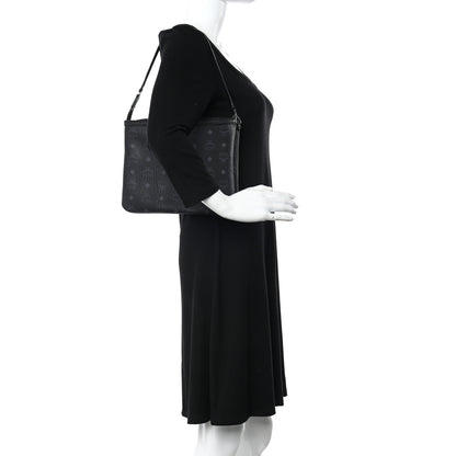 MCM Visetos Liz Shopper Tote Pouch Black 2 of 11