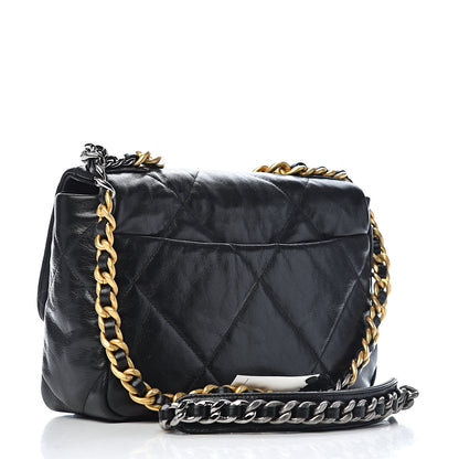 Chanel Goatskin Quilted Medium 19 Flap Black 3 of 10