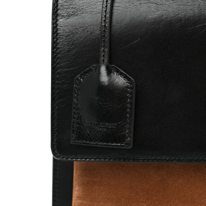 Saint Laurent Calfskin Suede Medium Monogram Sunset Satchel Black Cinnamon 9 of 12