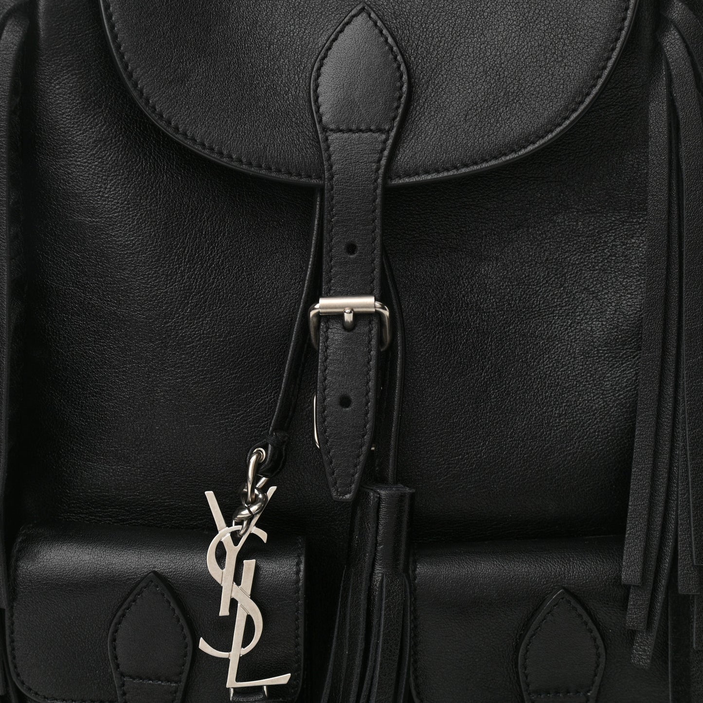Calfskin Fringe Festival Backpack Black