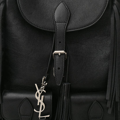 Saint Laurent Calfskin Fringe Festival Backpack Black 7 of 9