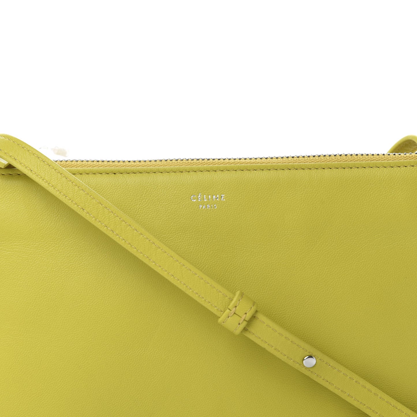 Lambskin Small Trio Crossbody Bag Fluo Yellow