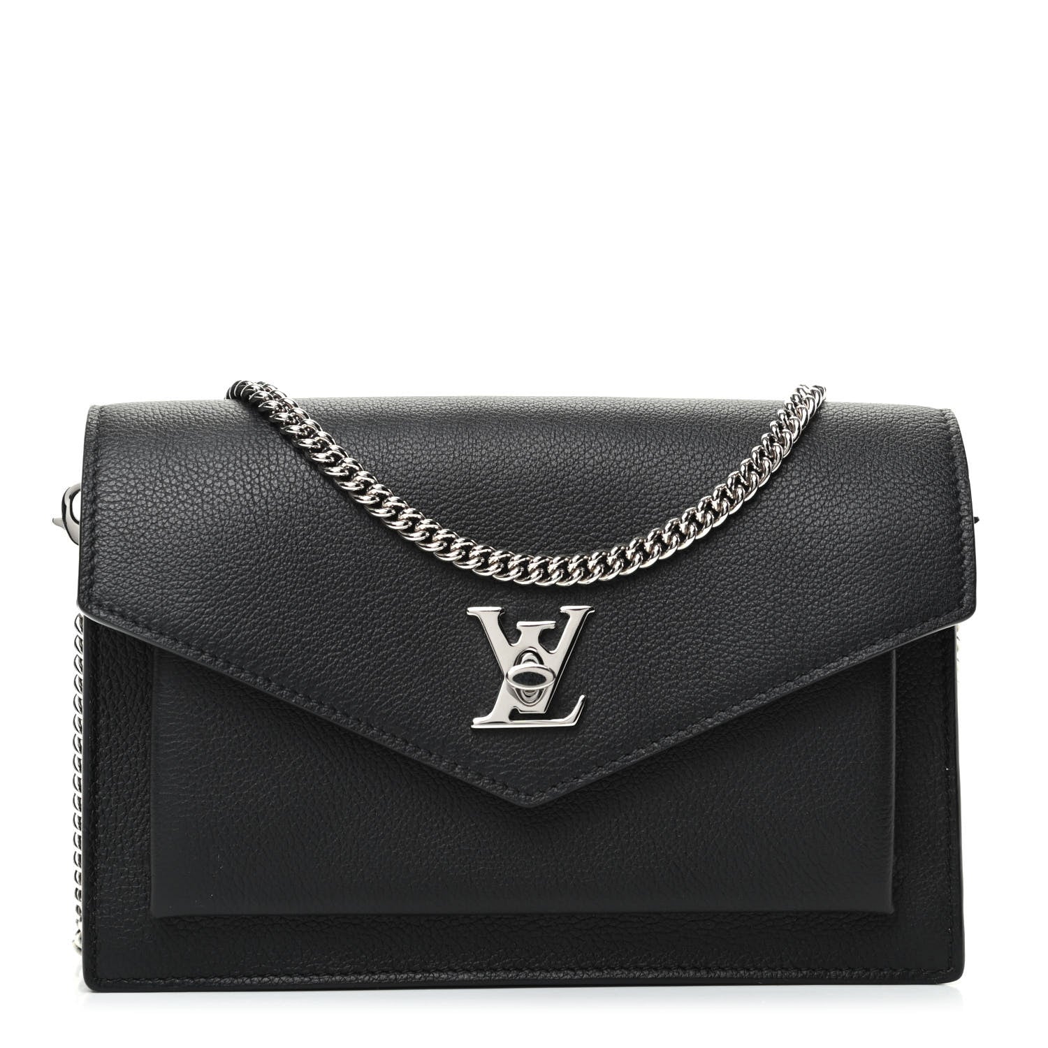 Louis Vuitton Soft Calfskin My Lockme Chain Pochette Black 1 of 8