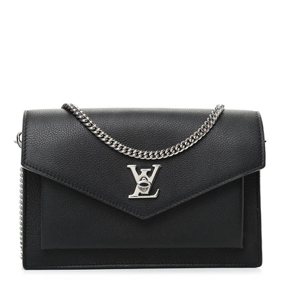Louis Vuitton Soft Calfskin My Lockme Chain Pochette Black 1 of 8