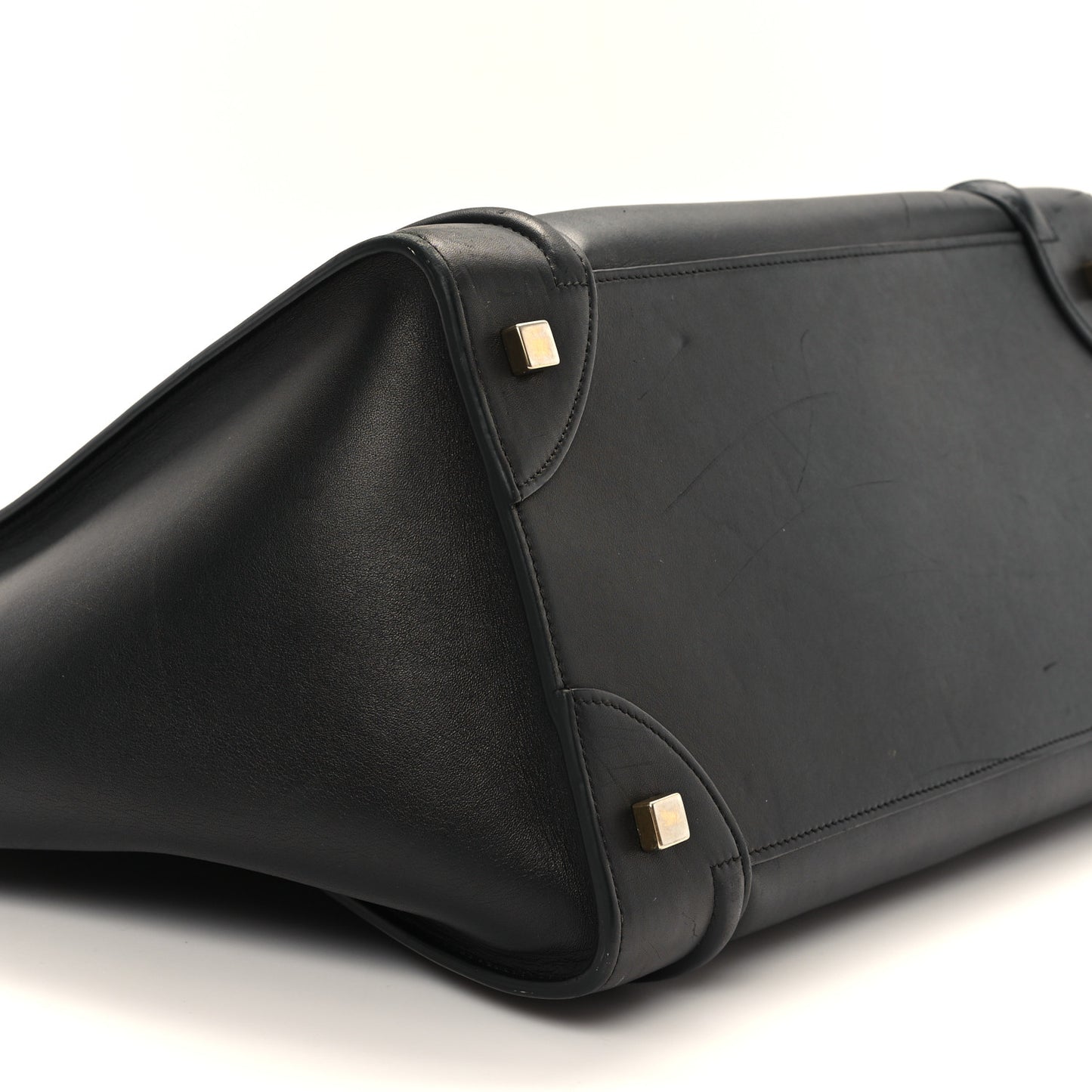 Drummed Calfskin Mini Luggage Black