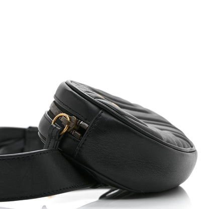 Gucci Calfskin Matelasse GG Marmont Belt Bag 85 34 Black 9 of 10