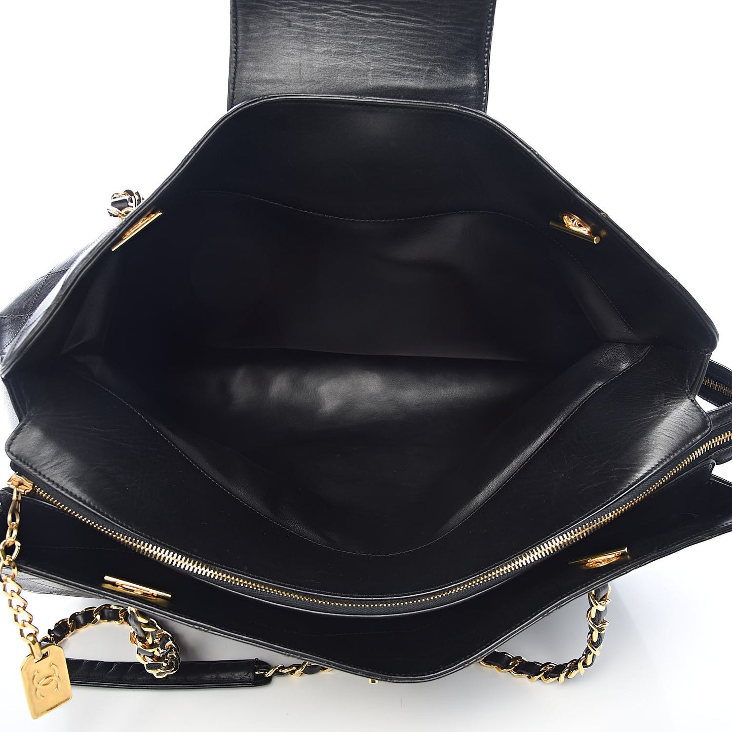 Calfskin Stitched XL Weekender Black