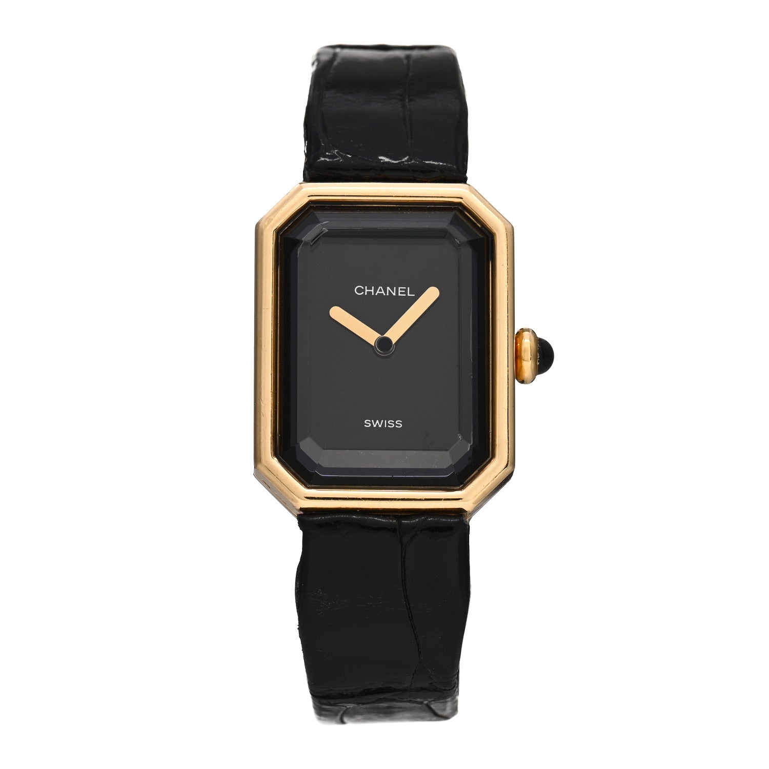Chanel 18K Yellow Gold Alligator 20mm Premiere Ribbon Quartz Watch 1 of 4