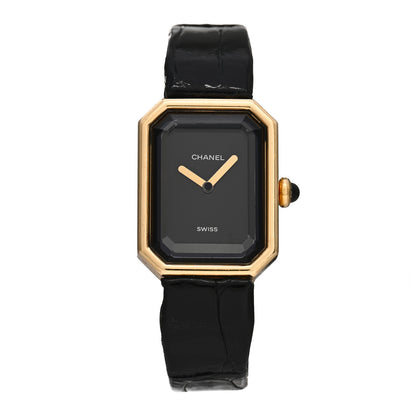 Chanel 18K Yellow Gold Alligator 20mm Premiere Ribbon Quartz Watch 1 of 4