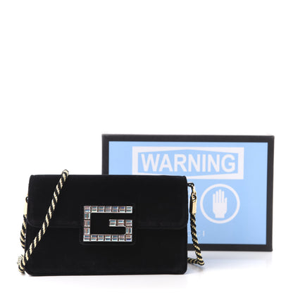 Gucci Velvet Crystal Square G Shoulder Bag Black 11 of 11
