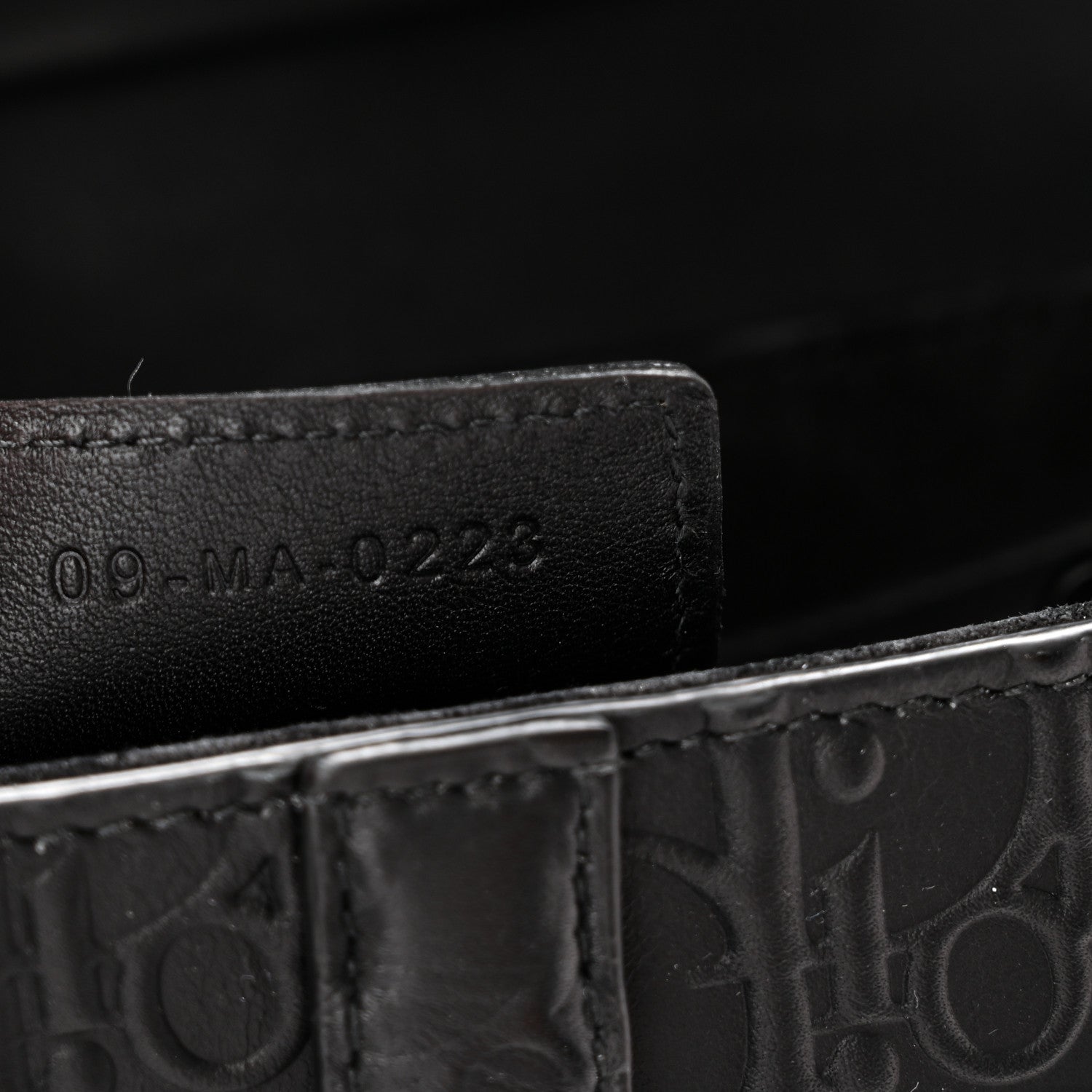 Christian Dior Calfskin Embossed Oblique Saddle Bag With Strap Black 7 of 10