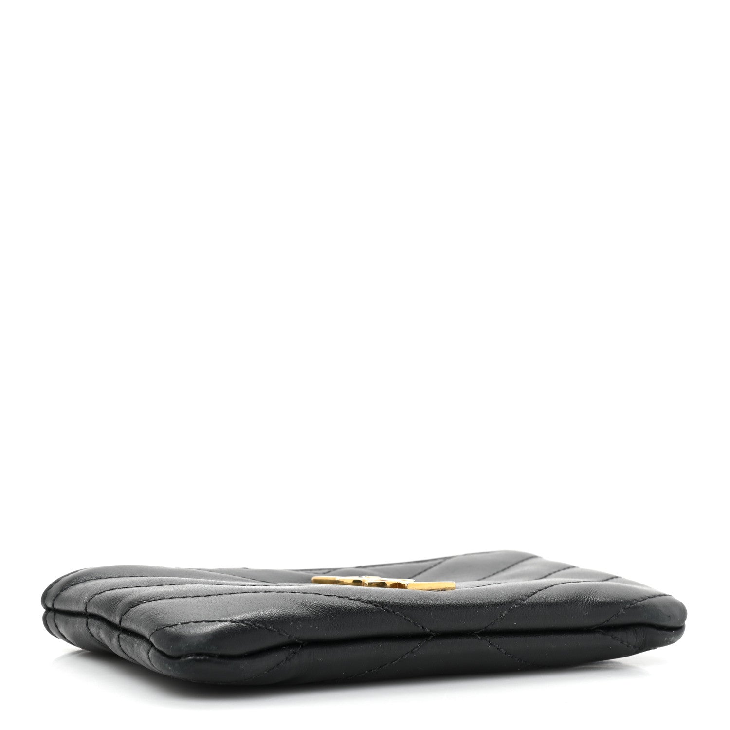 Saint Laurent Calfskin Matelasse Monogram Key Pouch Black 4 of 13