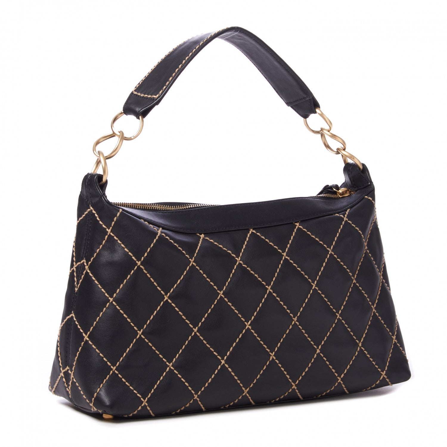 Chanel Calfskin Wild Stitch Hobo Black 2 of 9