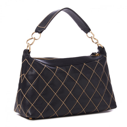 Chanel Calfskin Wild Stitch Hobo Black 2 of 9
