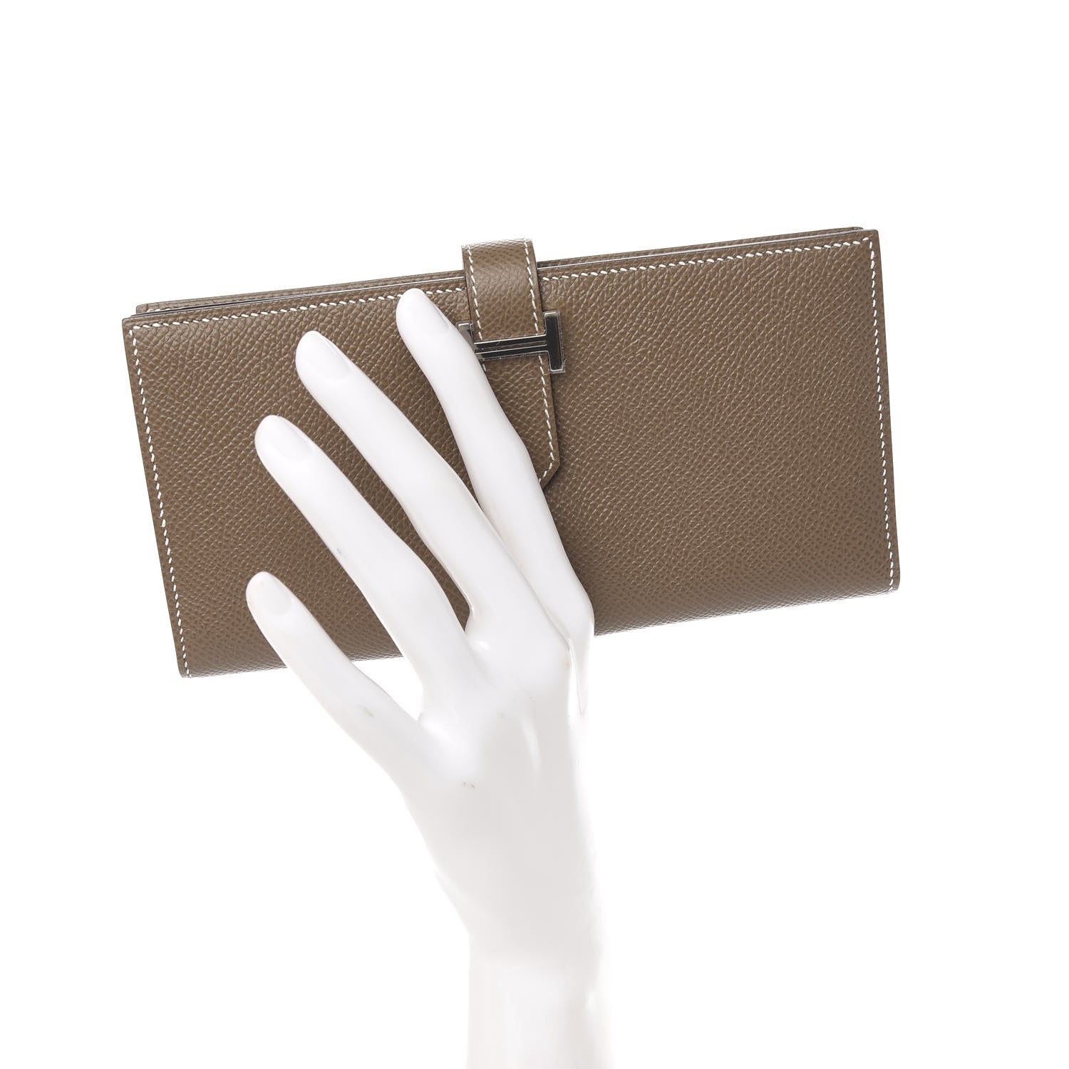 Hermes Epsom Bearn Gusset Wallet Etoupe 2 of 8