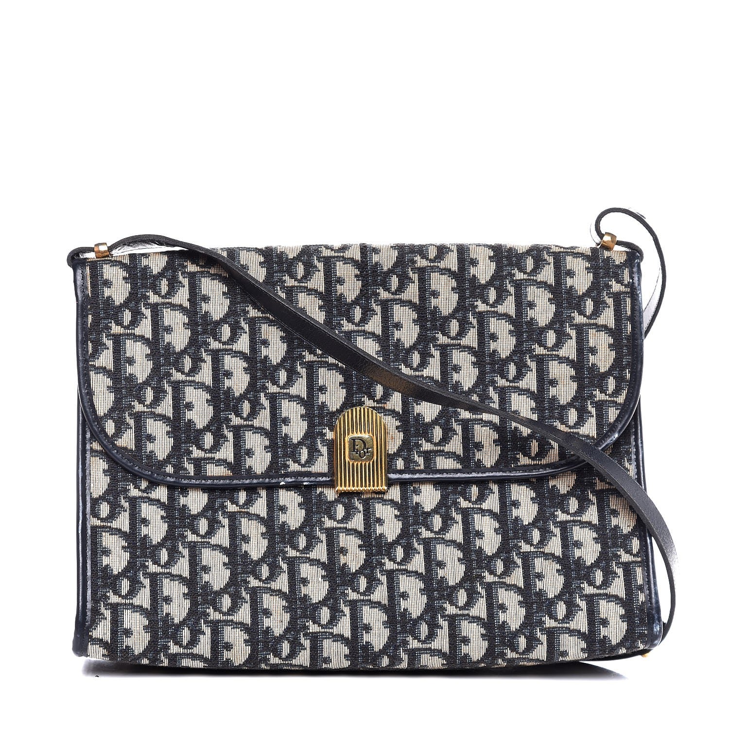 Christian Dior Monogram Shoulder Bag Navy Blue 1 of 8