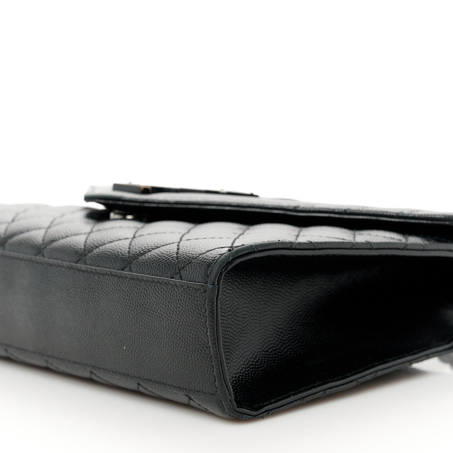 Saint Laurent Grain De Poudre Textured Mixed Matelasse Triquilt Medium Monogram Monochrome Satchel Black 11 of 15