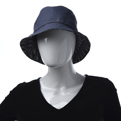 Christian Dior Oblique Reversible Teddy-D Brim Bucket Hat 58 Blue 3 of 11