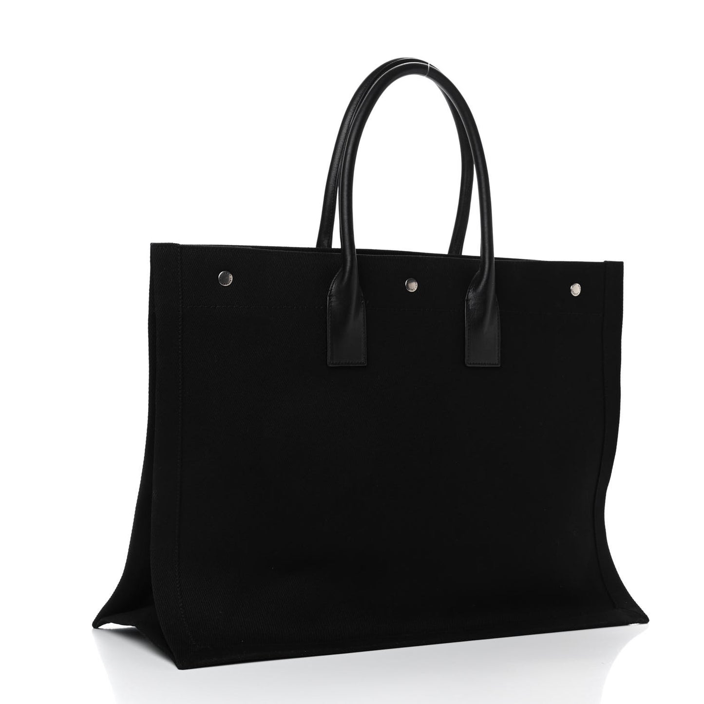 Linen Calfskin Rive Gauche Tote Black