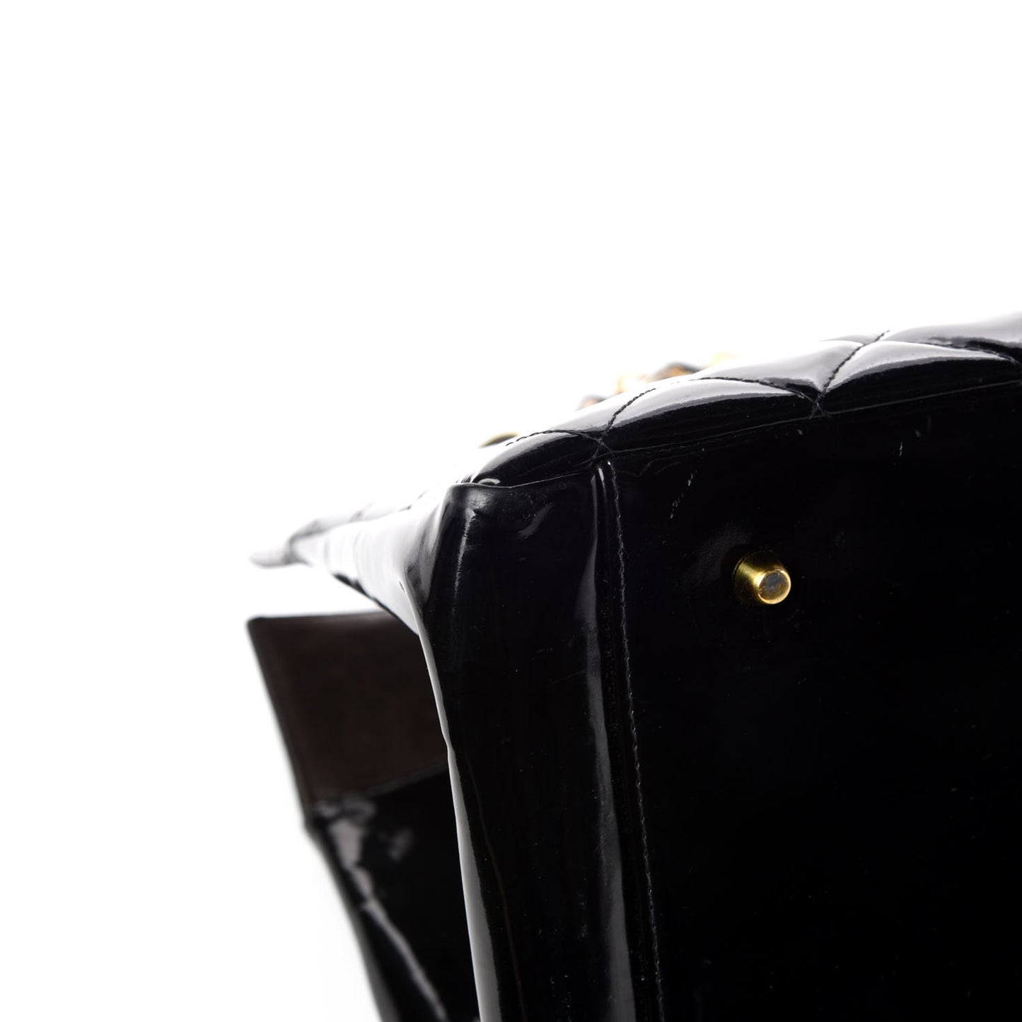 Patent Quilted Grand Shopping Tote GST Black