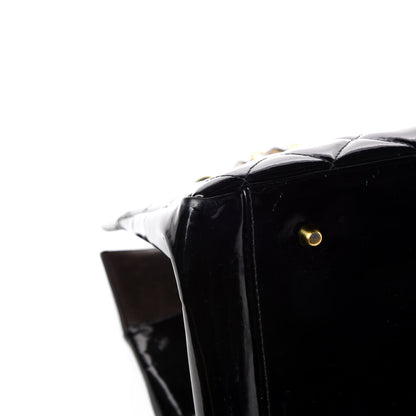 Chanel Patent Quilted Grand Shopping Tote GST Black 9 of 16