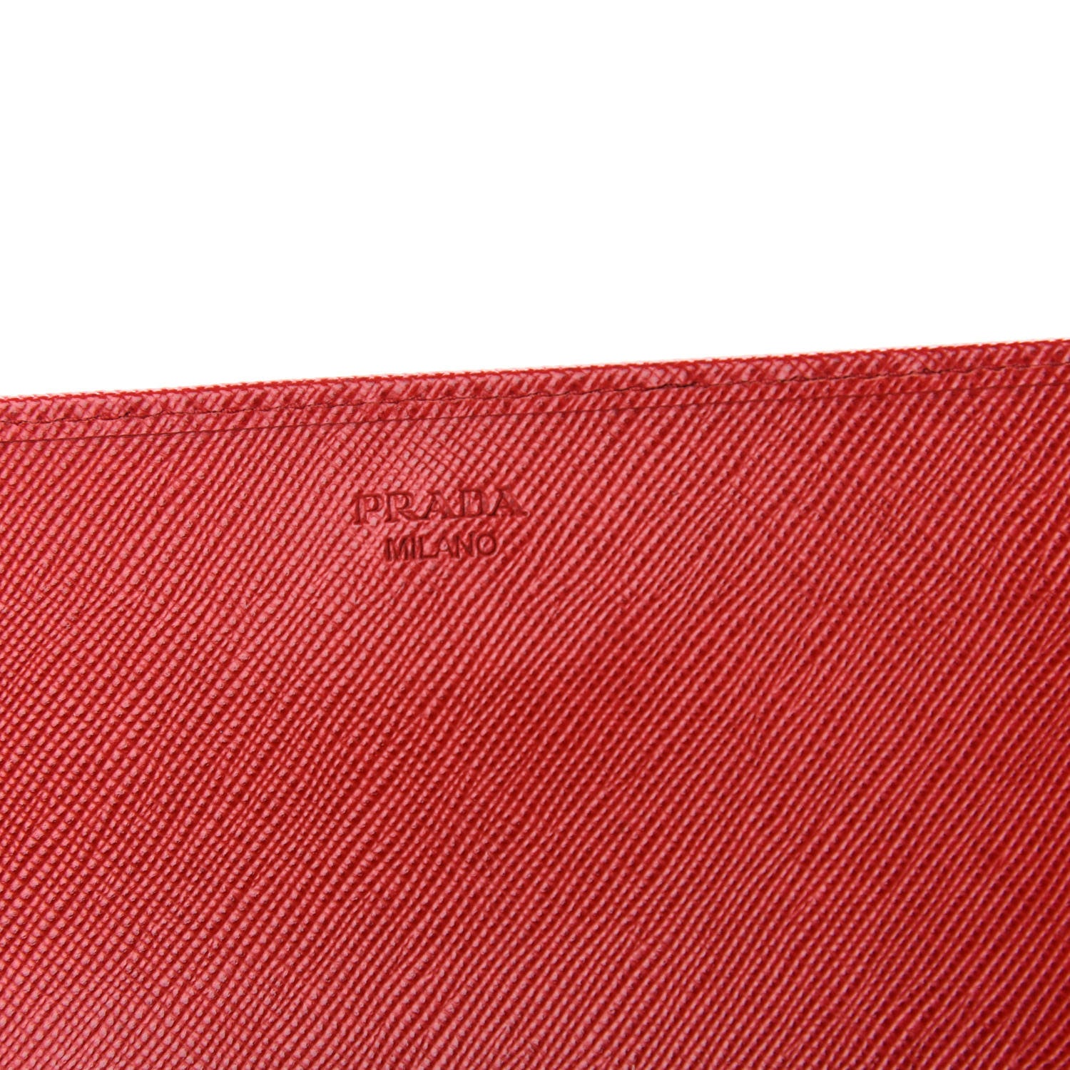 Prada Saffiano Metal Oro Chain Wallet Fuoco 6 of 10